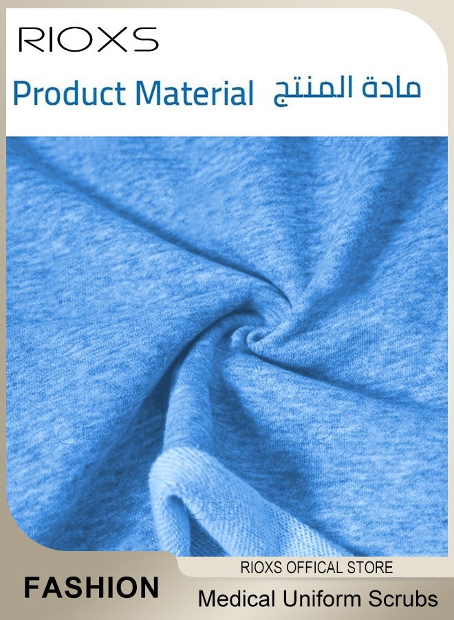 RIOXS Unisex Medical Uniform Scrubs Women And Men Scrubs Set Medical Scrubs Short Sleeve Top And Pants - Image 4